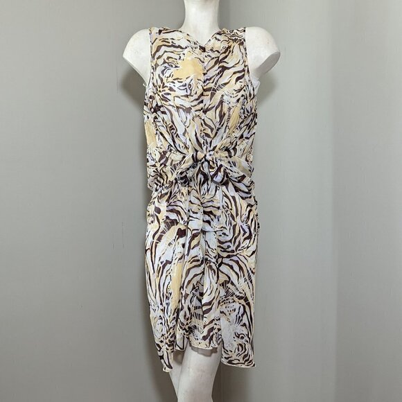 See by Chloe Tiger Print Chiffon Dress Size 8 - Picture 2 of 9